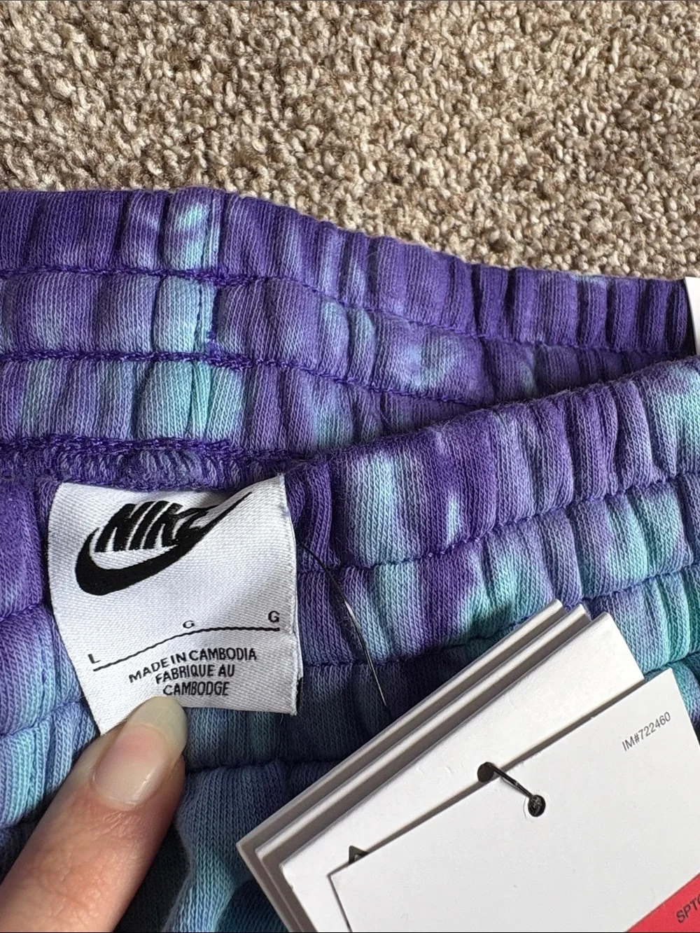 Nike Kids Tie-Dye Sweatpants in Teal & Purple